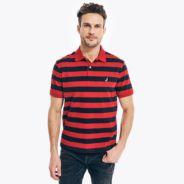 CLASSIC FIT STRIPED POLO - Nautica Red