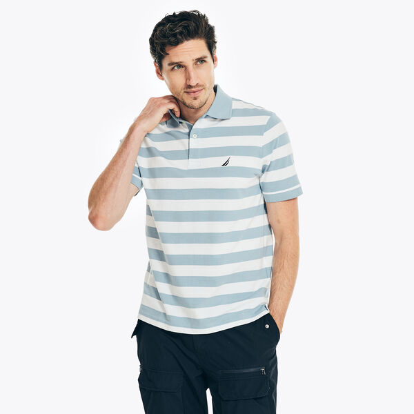 CLASSIC FIT STRIPED POLO - Noon Blue